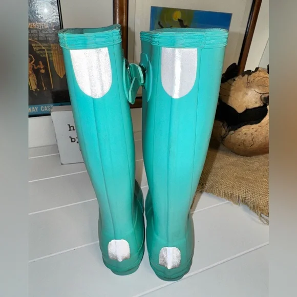 Rare Tiffany Blue Hunter Boots Size 4 boys 5 girls - Picture 8 of 13